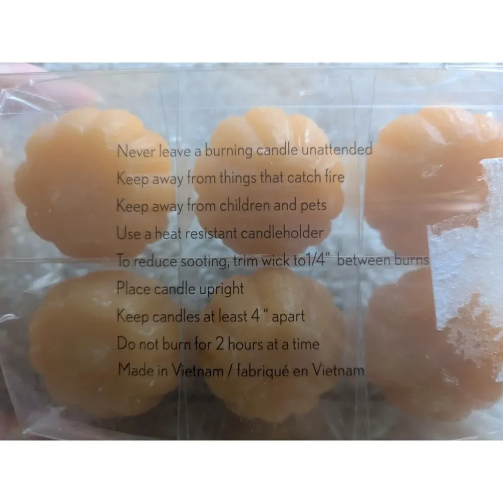 NIB Anthropologie Mini Pumpkin Votive Candles - Set of 6